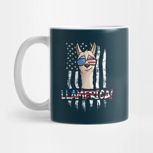 LLamerica American Flag LLama Pun Mug